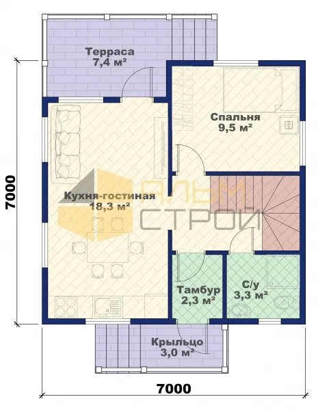 Планировка первого этажа Проект Севастополь